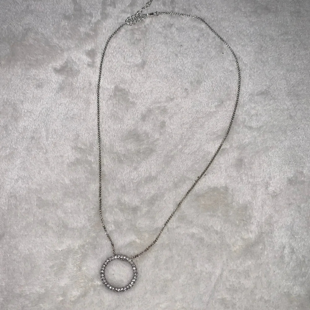 VTG Sterling Silver EUC 925 CZ Eternity Pendant - Picture 3 of 9